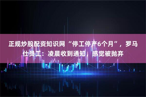 正规炒股配资知识网 “停工停产6个月”，罗马仕员工：凌晨收到通知，感觉被抛弃